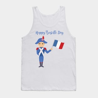 Soldier holding the French flag - Bastille Day Tank Top